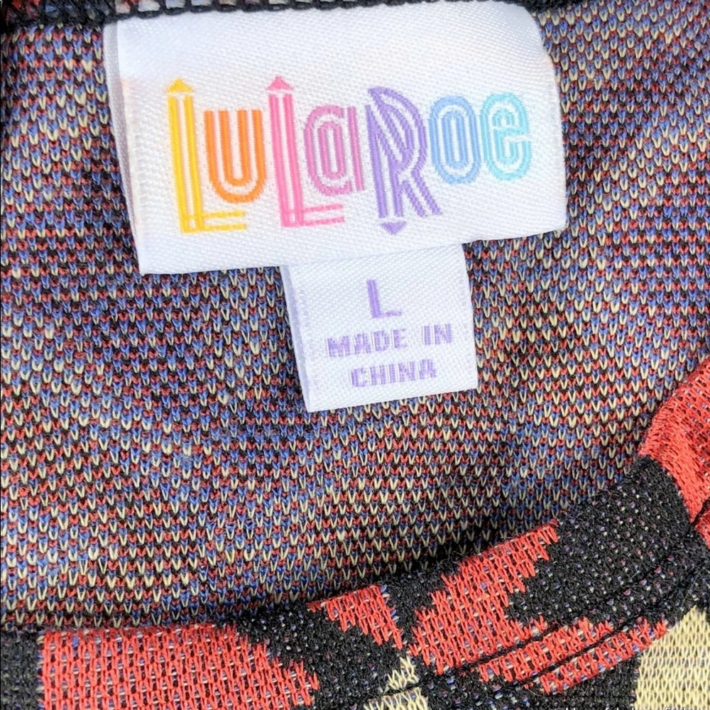 LulaRoe Amelia Dress Blue Geometric Print Large - Picture 5 of 5